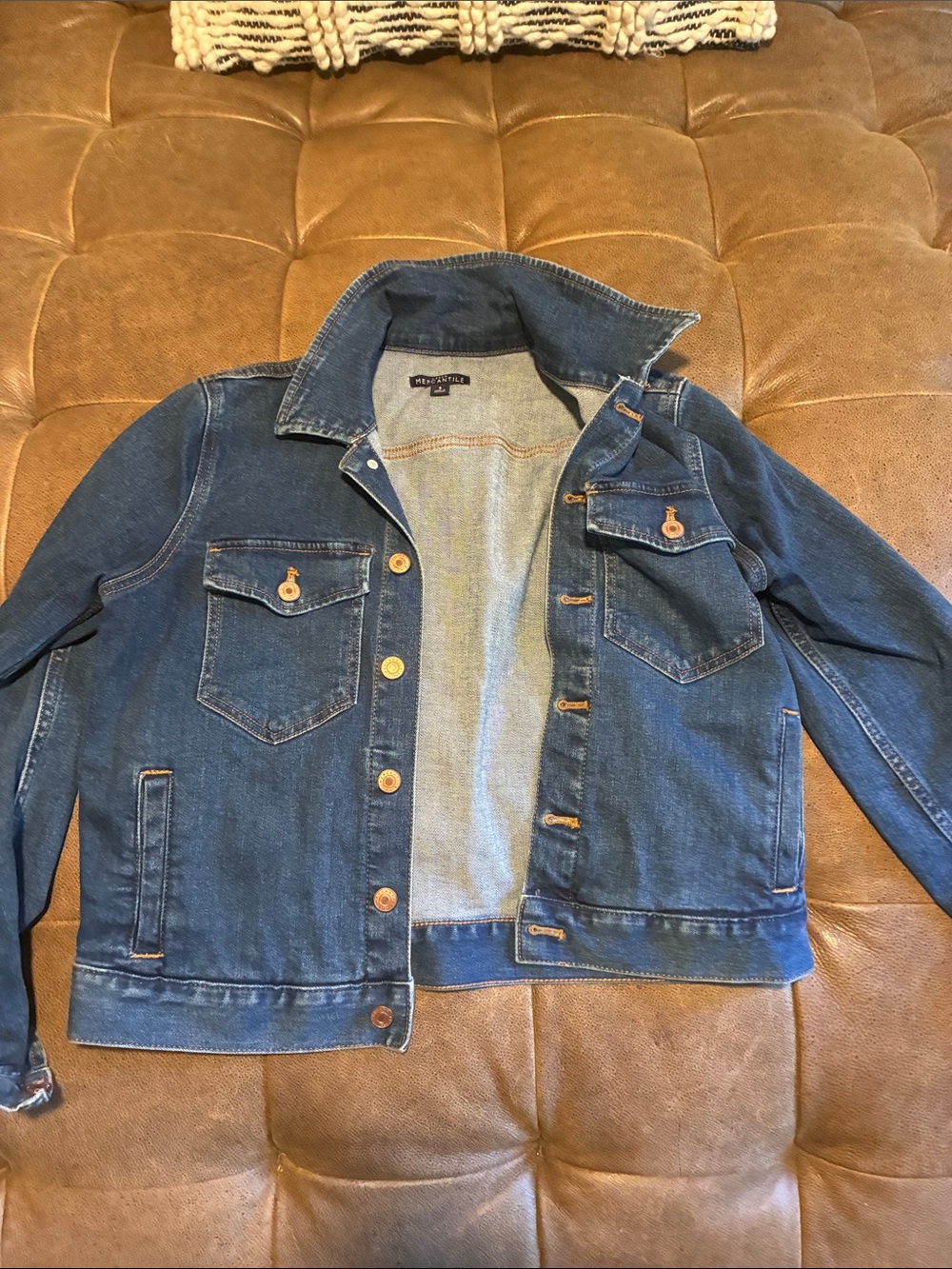 J. Crew Factory Dark Blue Denim Trucker Jacket